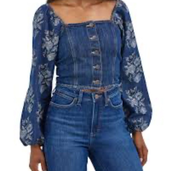 Wrangler Tops - Wrangler Blue Floral Crop Top
